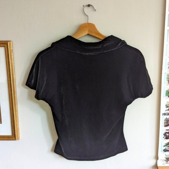 Vintage Rampage velvet cropped collared shirt - Picture 2 of 3